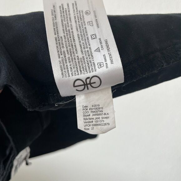 William Rast Black Junior 27 Zip Pocket Ankle Jane Skinny Jeans Biker Cyber Punk - Picture 5 of 7